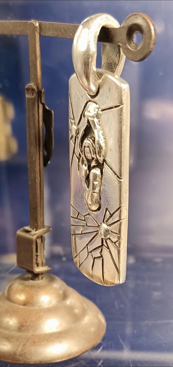 Vintage Solid Silver Pendant, Breakthrough Troubl… - image 4