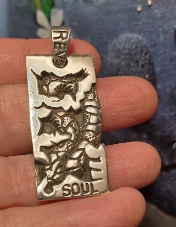 Solid Silver 19.7gm, Hallmarked, Snake Pendant, S… - image 1