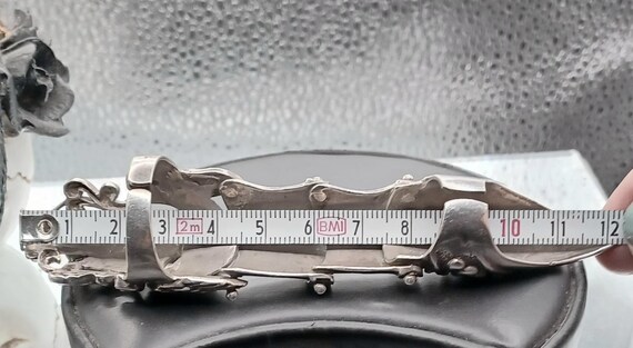 Vintage Scrolled Feathers Solid Silver, Fully Hal… - image 6