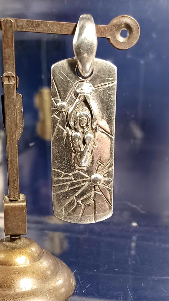 Vintage Solid Silver Pendant, Breakthrough Troubl… - image 1