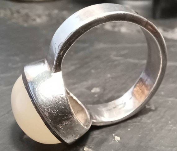 Vintage Hallmarked Solid Silver, Moonstone Ring. … - image 5