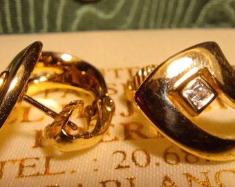 Boucles D'oreilles à Clip Pierre Lang Plaqué Or - Occasion