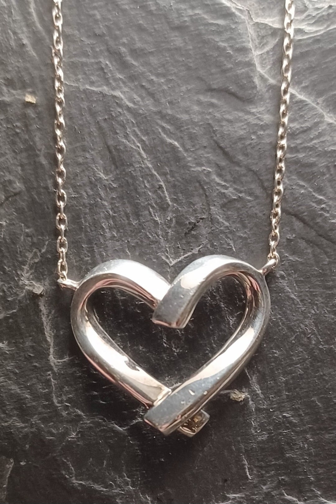 CC Vintage Heart Blue Sliver Necklaces