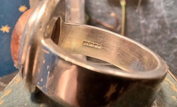 Vintage 1998 Solid Silver Hallmarked Sunstone Rin… - image 6