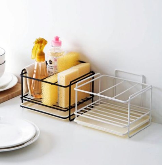 Sponge Holder Soap Drain Storage Rack Kitchen Sink Organizer Etsy