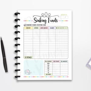Sinking Funds Cash Envelope Planner Printable, Budget, INSTANT DOWNLOAD, Full Page, Half Page, 8.5"x11", Classic Happy Planner, A4, A5