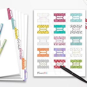Planner Tabs Printable, SOFORTIGER DOWNLOAD
