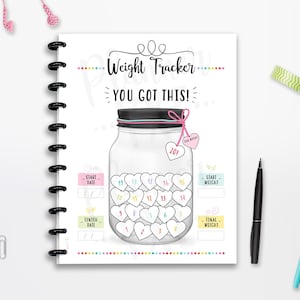 20LB Weight Loss Tracker Printable, INSTANT DOWNLOAD, Cutlines, Planner Insert, A4, A5, Half Page, 8.5x11, Classic Happy Planner