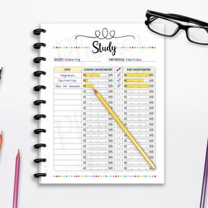 Study Planner Printable, Cutlines, INSTANT DOWNLOAD, Planner Insert, Full Page, Half Page, 8.5x11, Classic Happy Planner, A4, A5