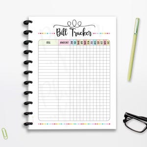 Planejador de Contas para Imprimir, Planejador de Contas, Orçamento, DOWNLOAD INSTANTÂNEO, Página Inteira, Meia Página, 8,5" x 11", Planejador Clássico e Feliz, A4, A5