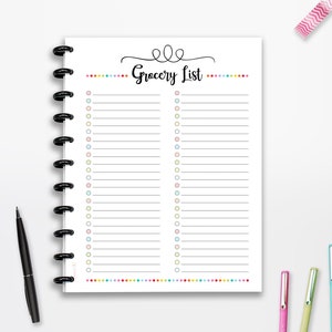 Planificador de lista de compras imprimible, lista de compras, DESCARGA INSTANTE, Inserción del planificador, Inserción del planificador de página completa, Planificador de 8,5"x11", Líneas de corte