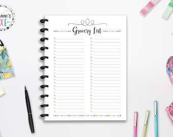 Grocery List Planner Printable, Shopping List, INSTANT DOWNLOAD, Planner Insert, Full Page Planner Insert, 8.5"x11" Planner, Cutlines