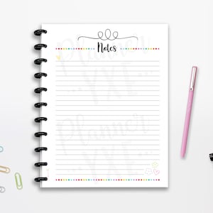 Notes Printable, Check List, INSTANT DOWNLOAD, Motivation, Planner Insert, Half Page, 8.5&quot;x11&quot;, Classic HP, A4, A5