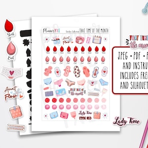 Period Tracker Stickers Printable, INSTANT DOWNLOAD