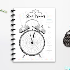 Sleep Tracker Printable,  INSTANT DOWNLOAD, Planner Insert, Full Page, Half Page, Classic Happy, 8.5"x11", A4, A5