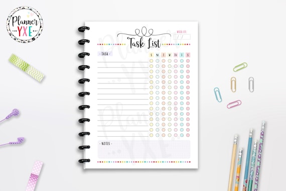 Weekly Task List Printable, INSTANT DOWNLOAD, Motivation, Planner Insert, Half Page, 8.5"x11", Classic HP, A4, A5