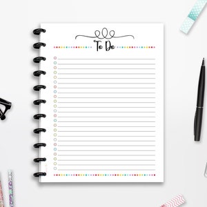 Liste des tâches imprimable, suivi des tâches, liste de contrôle, TÉLÉCHARGEMENT IMMÉDIAT, motivation, encart pour agenda, demi-page, 8,5 x 11 pouces, HP classique, A4, A5