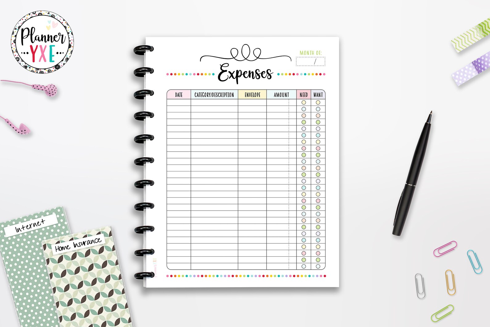 Expenses Cash Envelope Planner Printable, Budget, INSTANT DOWNLOAD ...