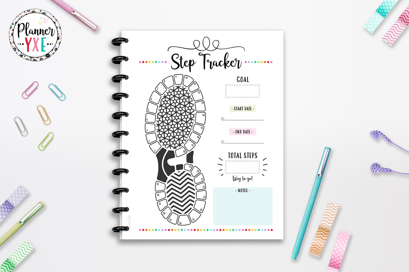 Step Tracker Step log INSTANT DOWNLOAD Planner Insert Etsy