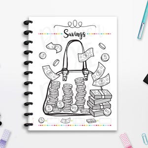 Diario de ahorros imprimible, descarga instantánea, inserto de planificador, insertos de página completa, 8.5" x 11", planificador clásico Happy Planner