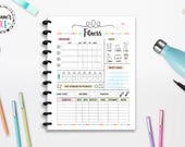 Fitness Planner Tracker, Exercise log, INSTANT DOWNLOAD, CUTLINES,  Half Page, 8.5x11, Classic Happy Planner, A4, A5, Printable Planner