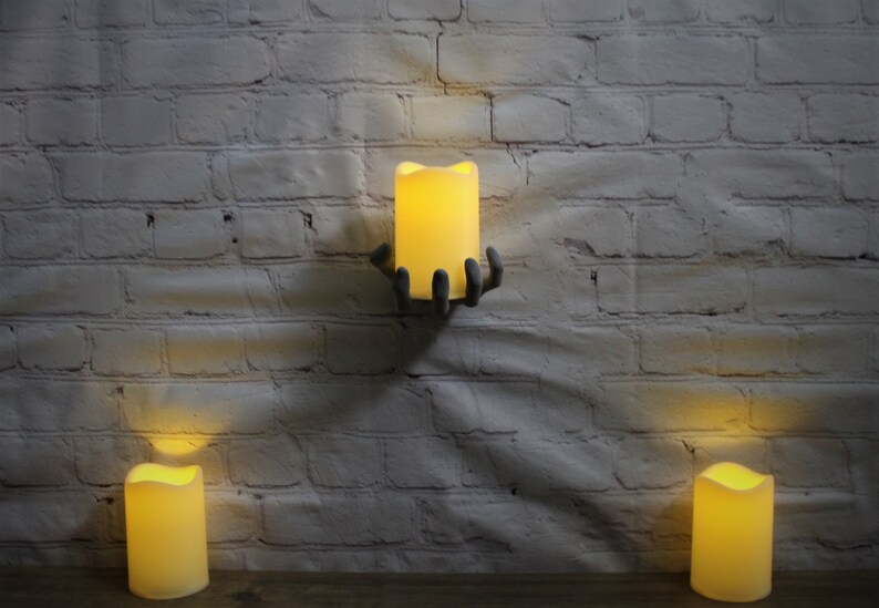 Wall Hand Candle Holder Creepy Decor Style F Etsy
