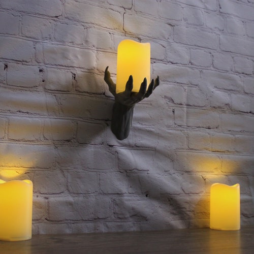 Wall Hand Candle Holder Creepy Decor Style E Etsy