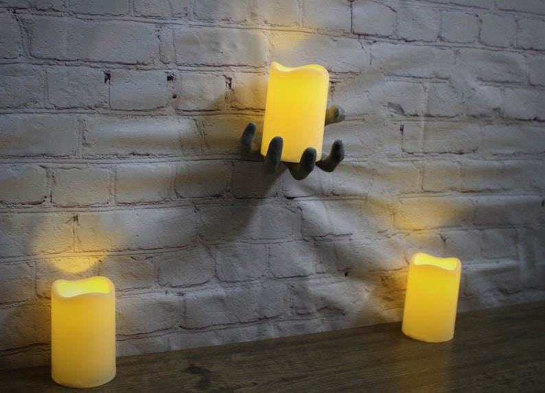 Wall Hand Candle Holder Creepy Decor Style A Etsy