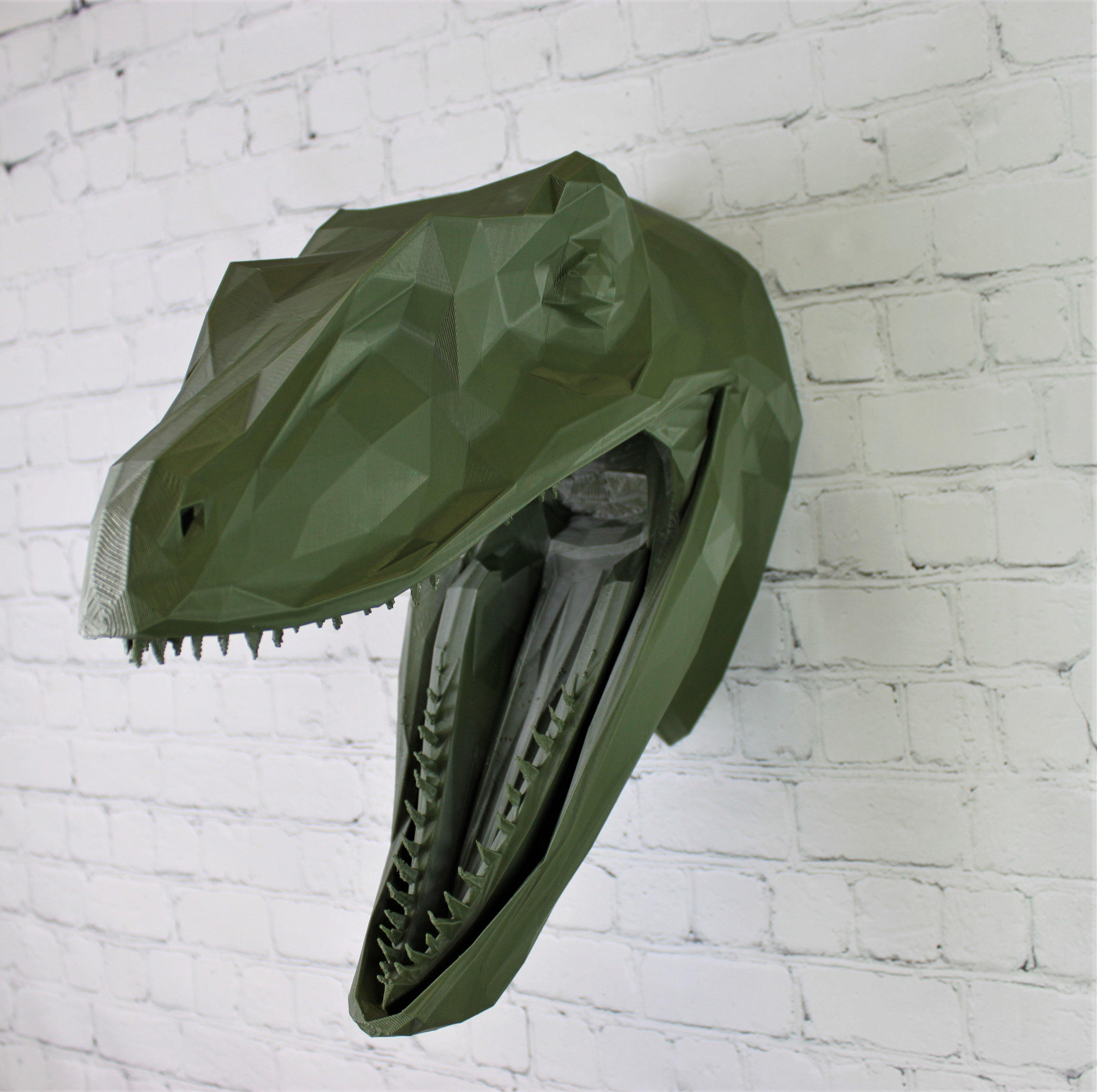 LARGE Geometric Velociraptor Wall Mountable Reaching Dinosaur Etsy