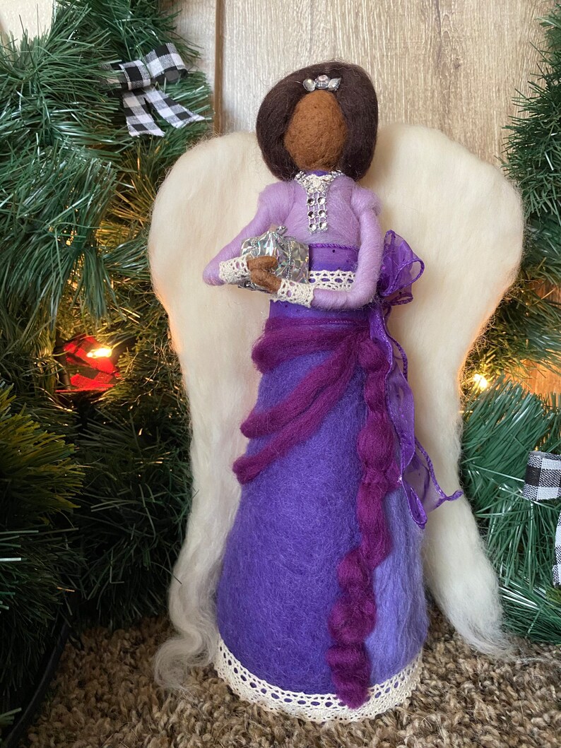Wool Felted Angel Tree Topper Etsy