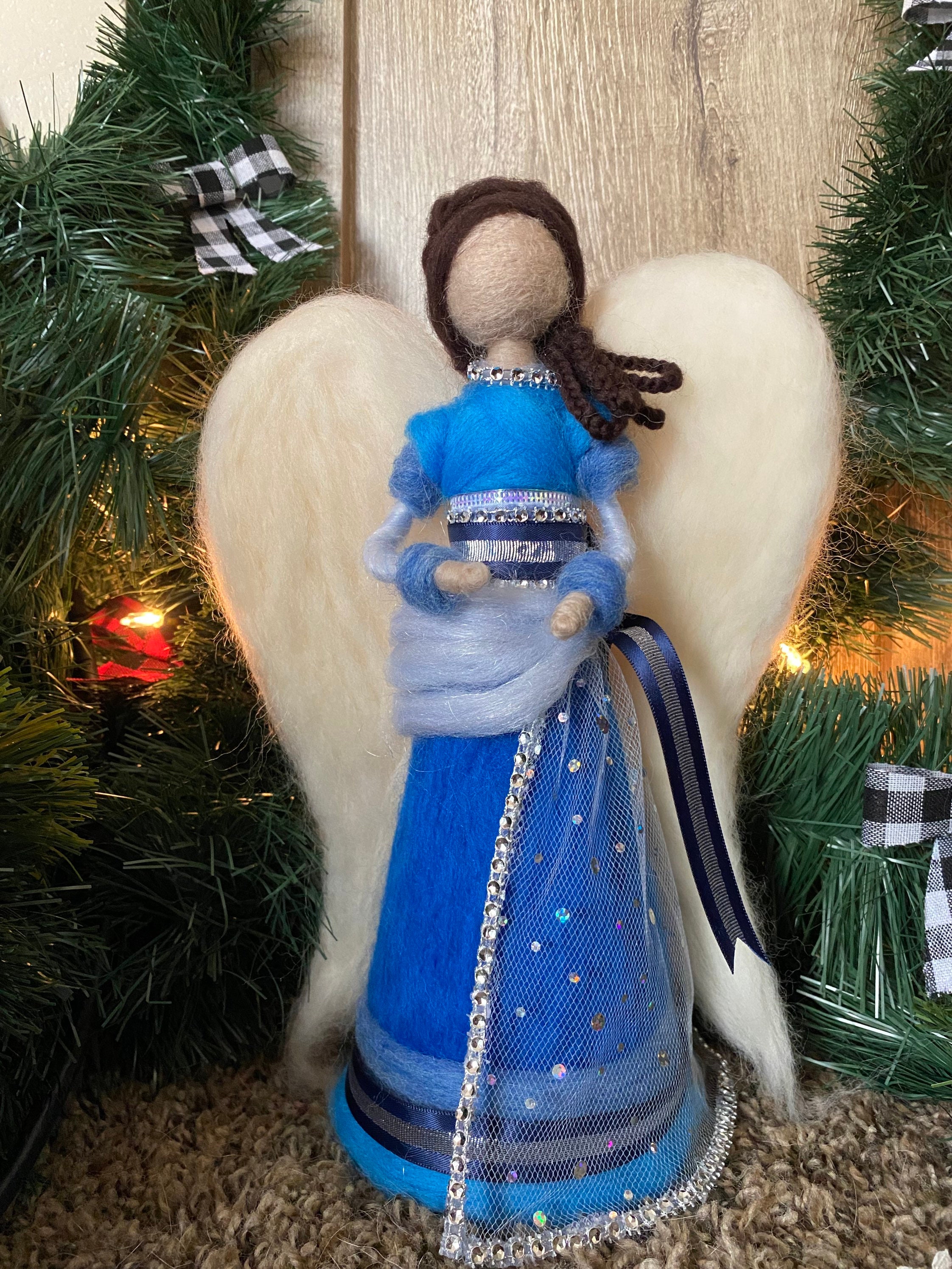 Wool Felted Angel Tree Topper Etsy