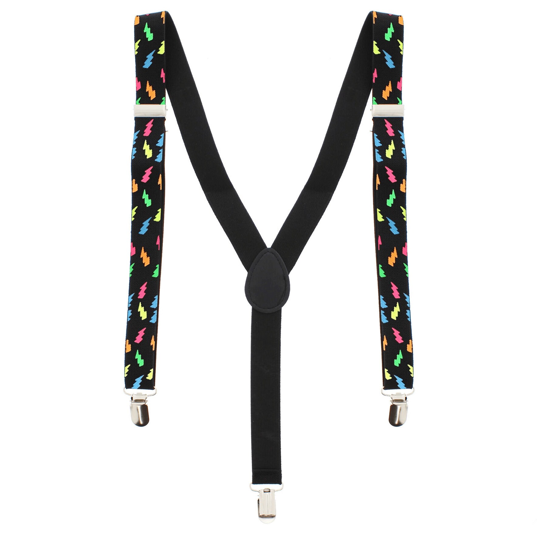 Men's Unisex Clip-on Braces Elastic Rainbow Music Note Suspender Y-shape  Ajustable