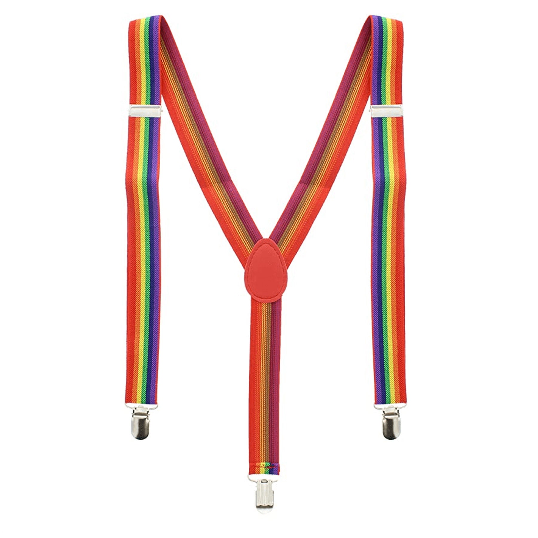 Children's Rainbow Skinny Braces // Kids Pride Flag Elastic Clip on Braces  // X Back Elasticated Suspenders // Handmade Pride Braces 
