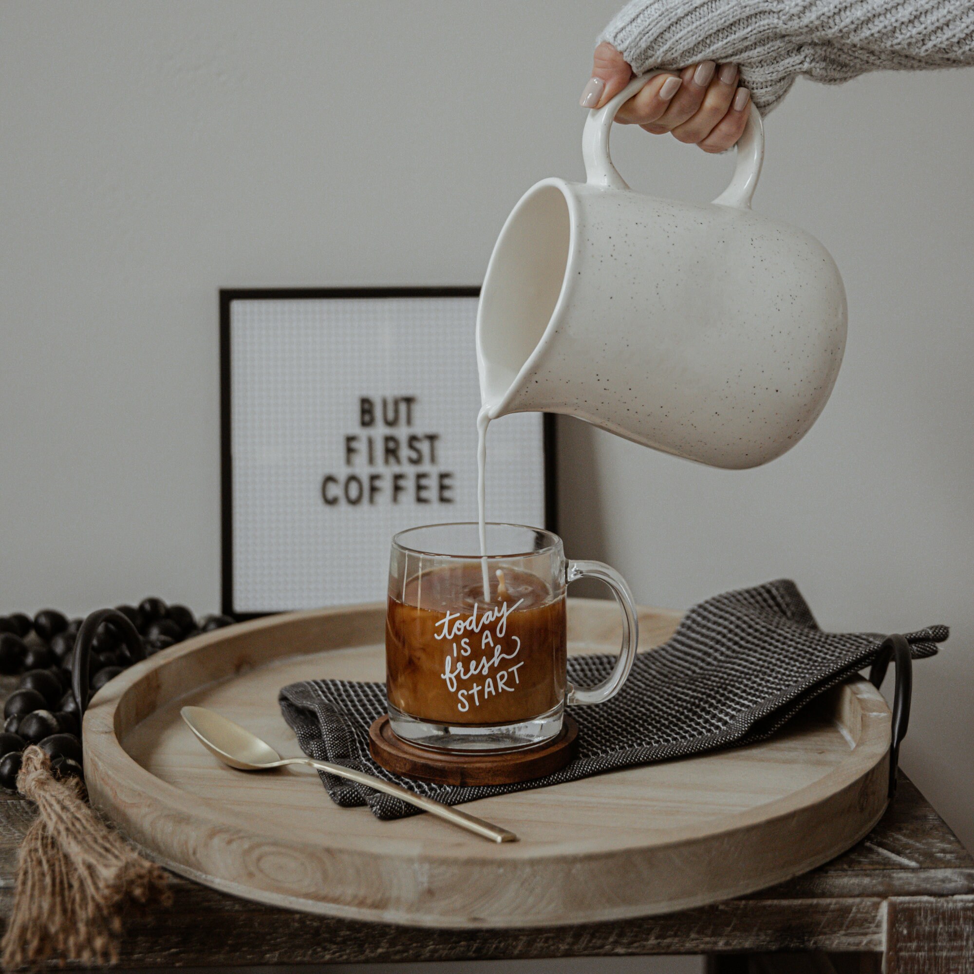 Today is a Fresh Start Clear Latte Mug Motivational Mug Etsy