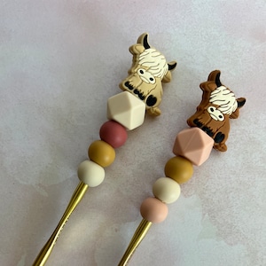 Highland Cow Beaded Crochet Hook 5mm