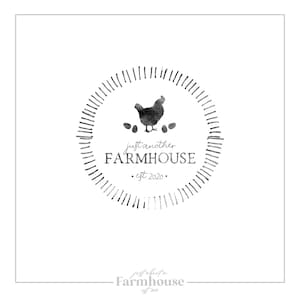 chicken logo, hen logo, farmhouse logo, farm logo, custom logo, hand drawn logo, premade logo