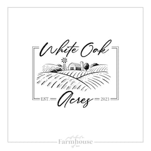 farmhouse logo, farm logo, custom logo, premade logo, barn logo, natural logo, organic logo