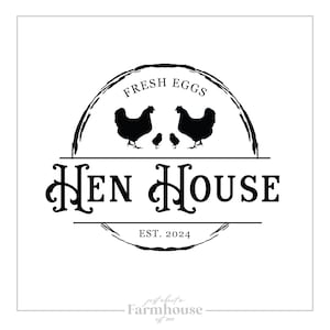chicken coop logo, chicken logo, farmhouse logo, farm logo, custom logo, premade logo