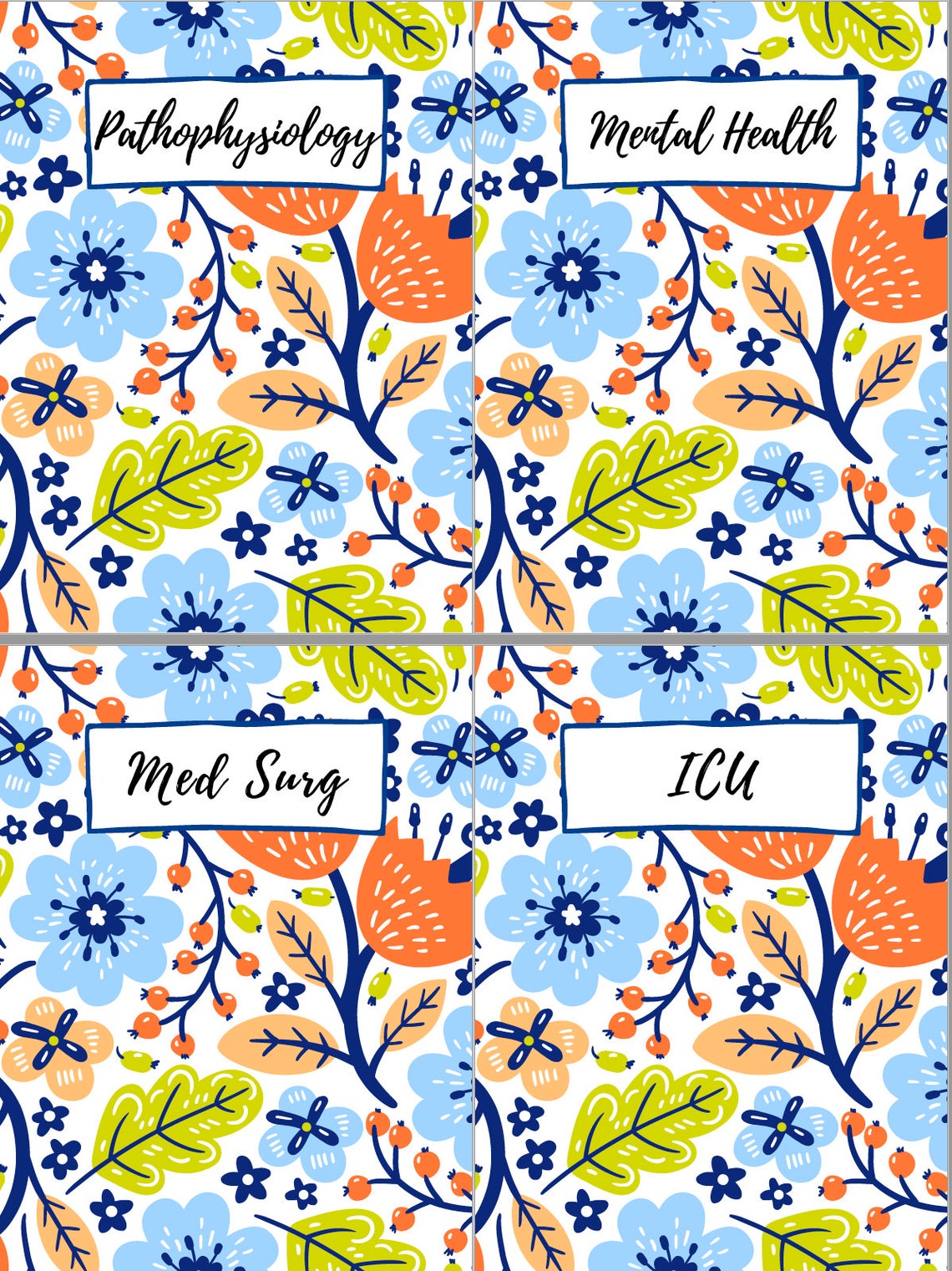 Binder Covers Nursing School Bundle PDF Download - Binder Cover ...