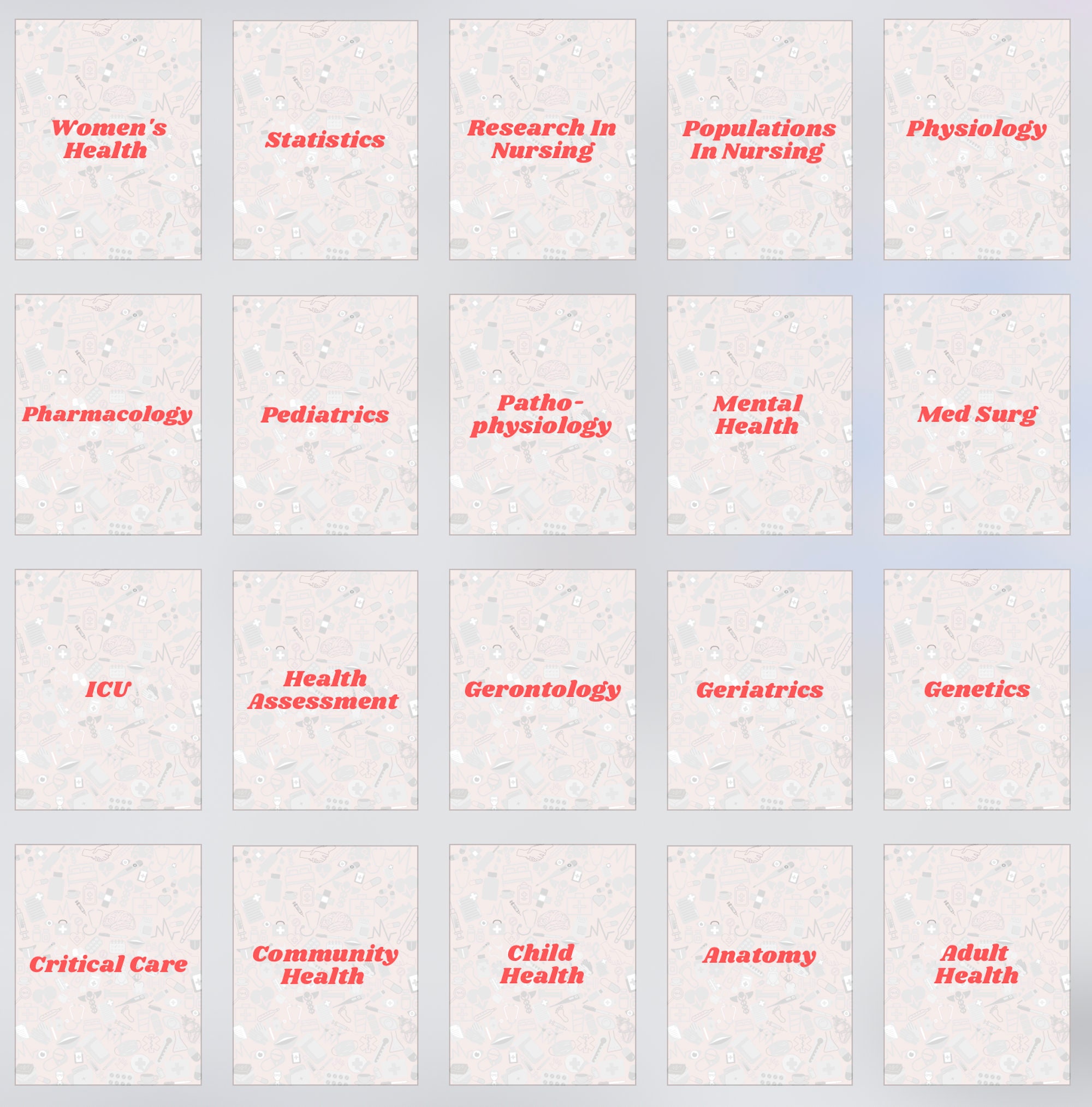 Binder Covers Nursing School Bundle PDF download Binder Etsy