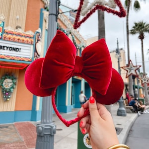 Red Velvet Jumbo Bow Mouse Ears