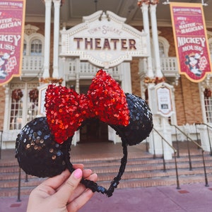 Classic Black & Red Sequin Mouse Ears