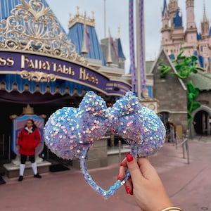 Blue Iridescent Sequin Mouse Ears