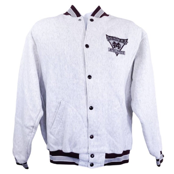 Varsity Jacket Banded Collar Snap Buttons, great ball… Gem