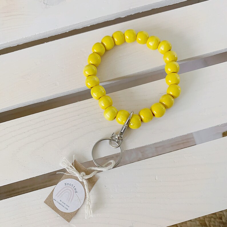 Wooden Bracelet Keychain Wooden Key Ring Bracelet Key Etsy