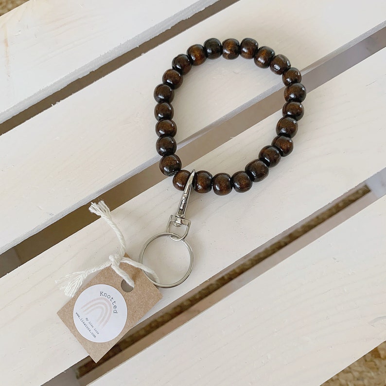 Wooden Bracelet Keychain Wooden Key Ring Bracelet Key Etsy