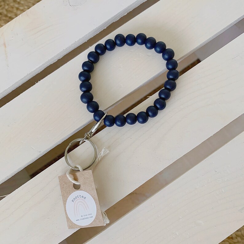 Wooden Bracelet Keychain Wooden Key Ring Bracelet Key Etsy