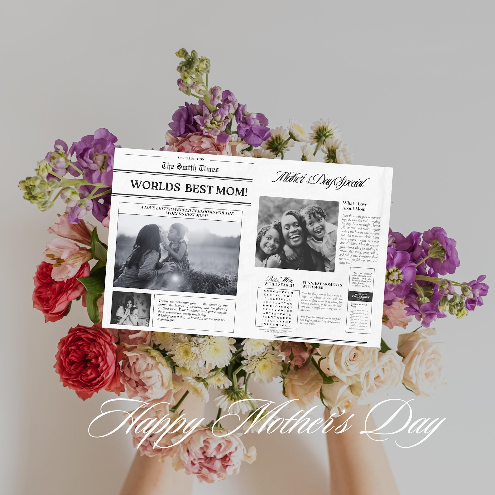 Personalized Mother’s Day Newspaper | Mother’s Day Gift | First Time ...