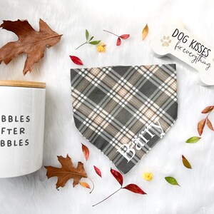 Puppy Dog Bandana Plaid Personalized Tie Bandana Over The Collar Bandana Scrunchie Bandana