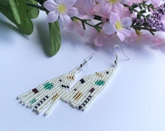 Seed Bead Earrings Boho Earrings Fringe Earrings Native  Earrings Tassel Earrings Native Jewelry Seed Bead Earrings Minimalist Earrings!